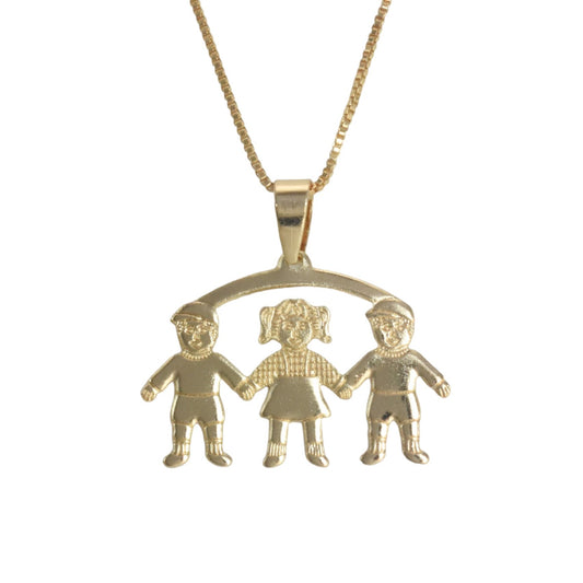 Gold Plated Kids Pendant Charm , Niña/Niño Charm Pendant