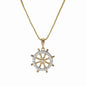 Gold Plated Ship Wheel Pendant Charm with CZ | Wholesale Jewelry