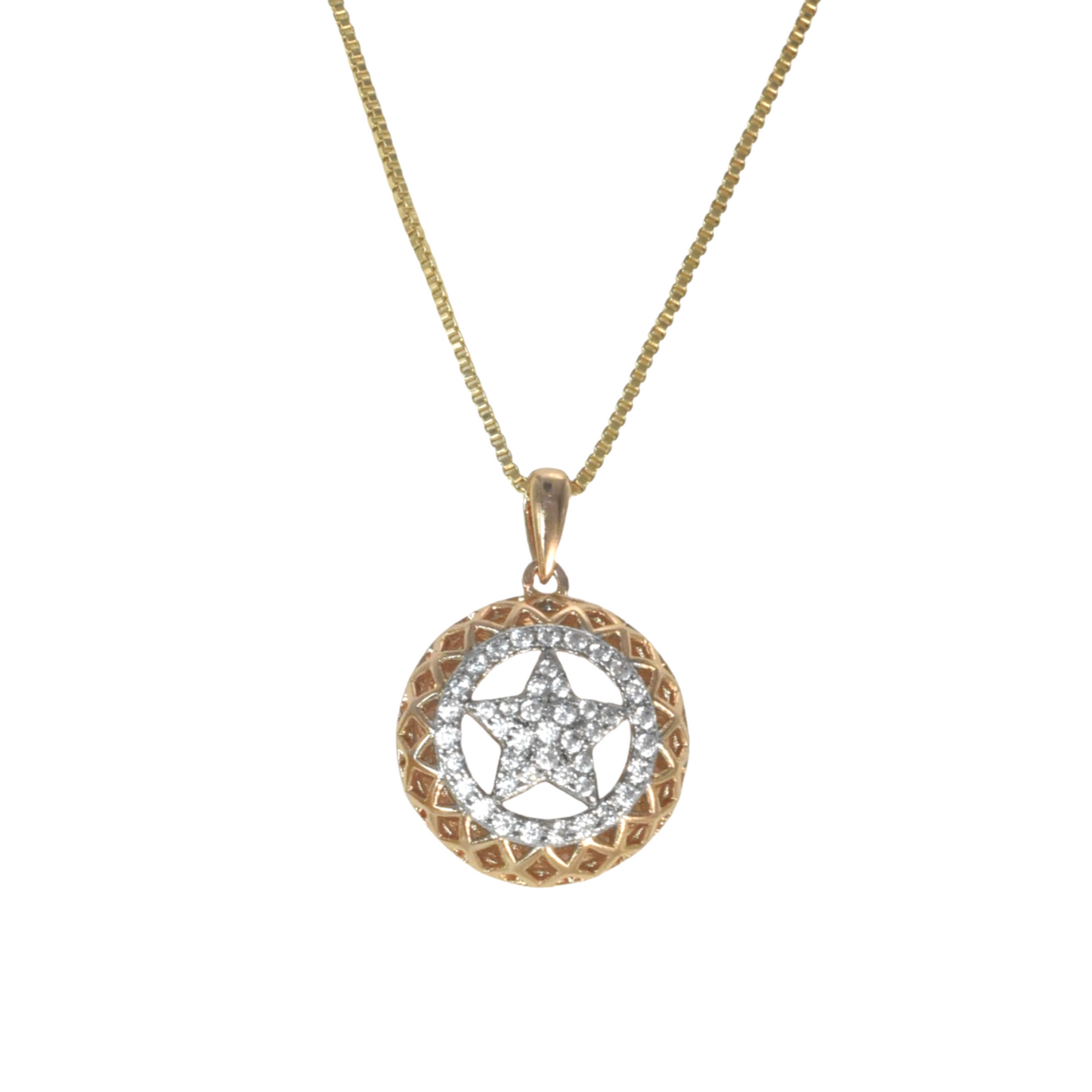 Gold Plated Star Pendant Charm with CZ | Wholesale Jewelry