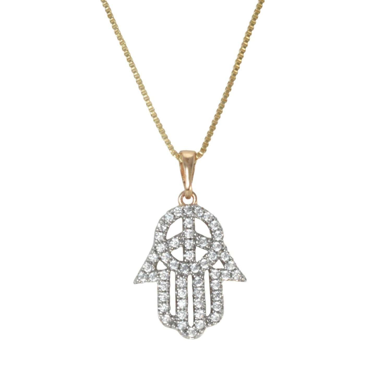 Gold Plated Protection Pendant Charm - Hamsa Hand Charm | Wholesale Jewelry