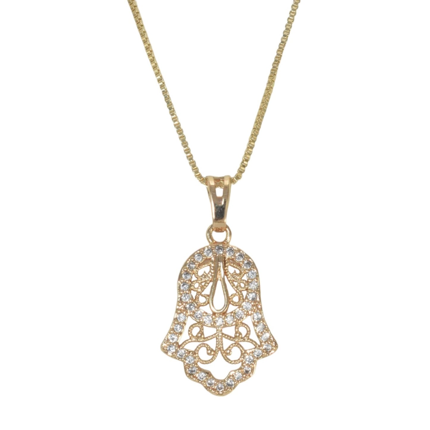 Gold Plated Protection Pendant Charm - Hamsa Hand Charm | Wholesale Jewelry