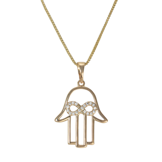 Gold Plated Protection Pendant Charm - Hamsa Hand Charm | Wholesale Jewelry