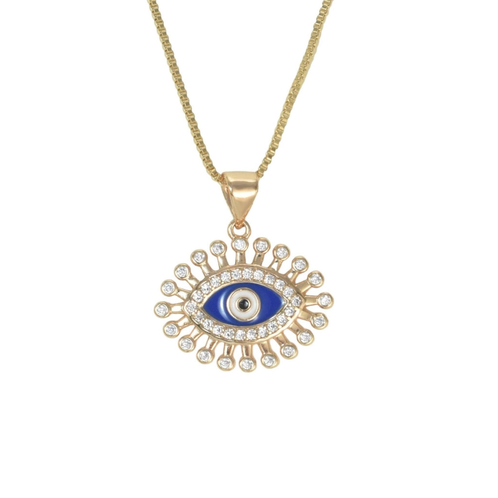 Gold Plated Protection Pendant Charm - Evil Eye Charm