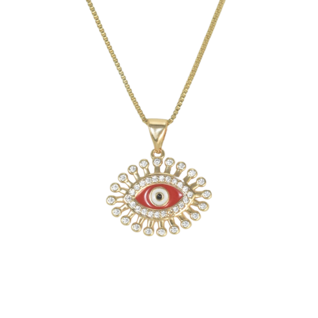 Gold Plated Protection Pendant Charm - Evil Eye Charm