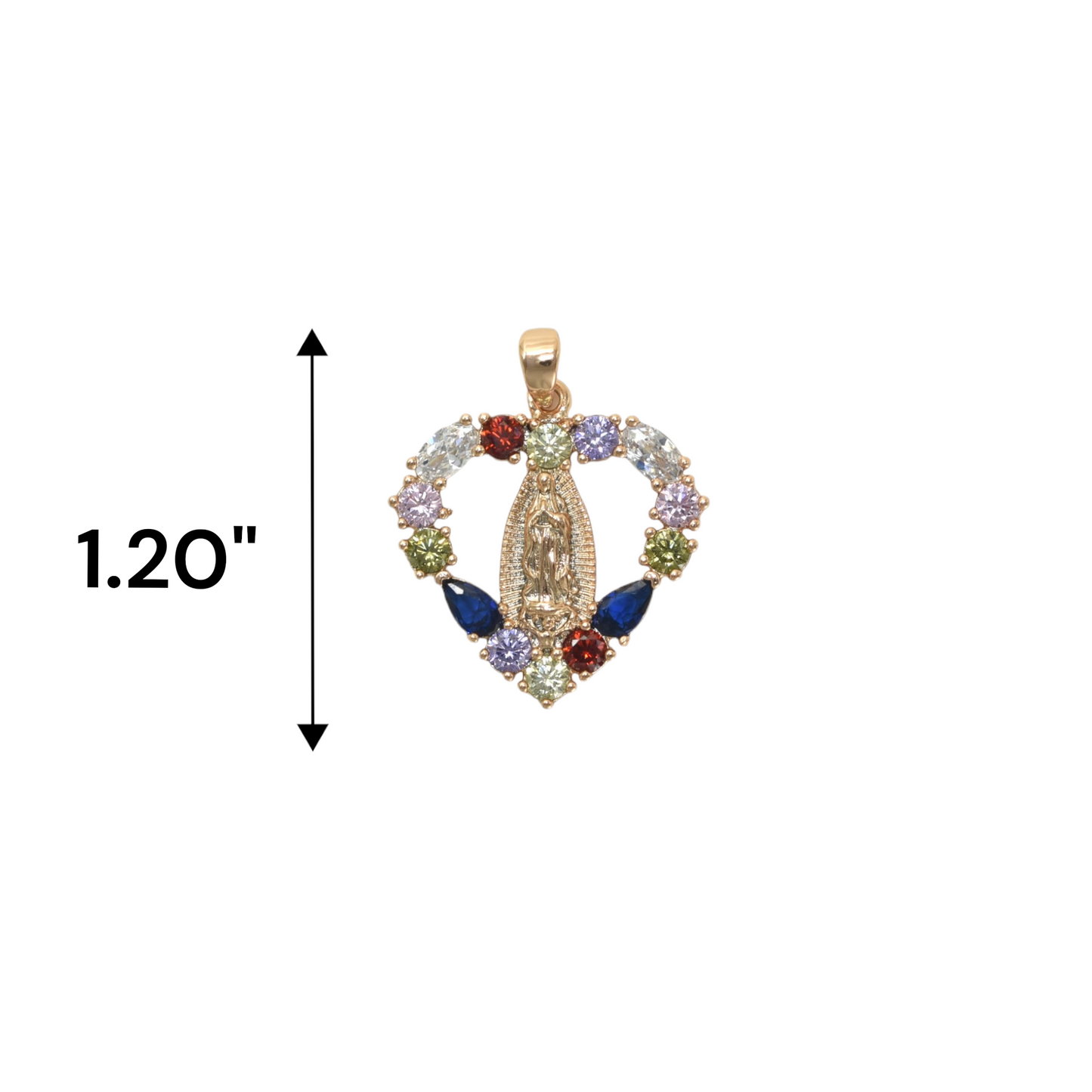 Gold Plated Virgin Mary Charm Pendant with CZ | Wholesale Jewelry