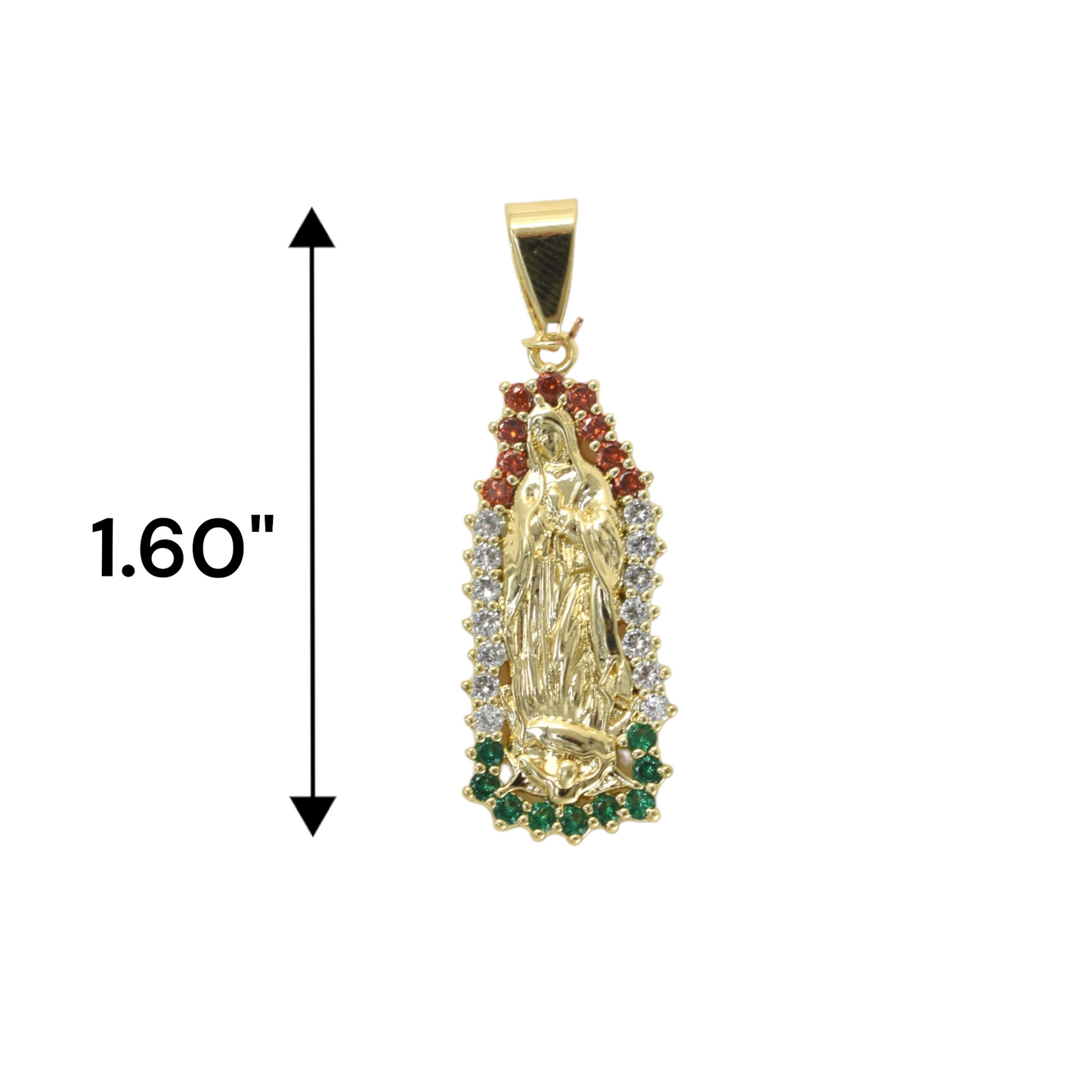 Gold Plated Virgin Mary Pendant Charm Pendant with CZ | Wholesale Jewelry