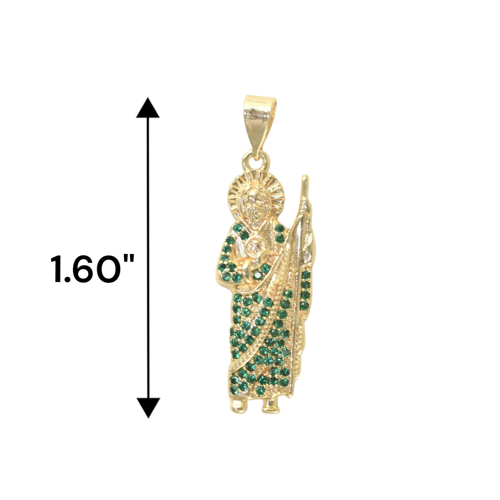 Gold Plated St Judas Pendant with CZ