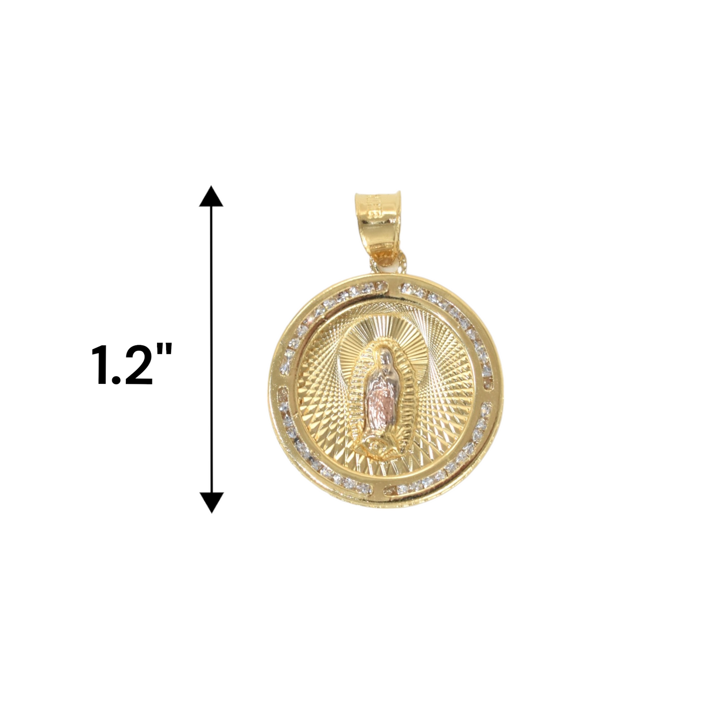 Gold Plated Virgin Mary Charm Pendant with CZ | Wholesale Jewelry