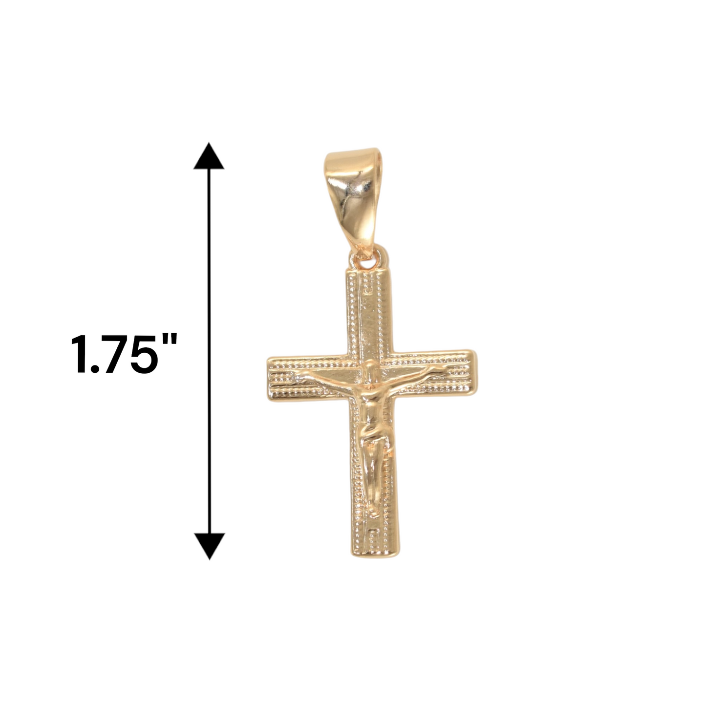 Gold Plated Cross Charm Jesus Pendant | Wholesale Jewelry