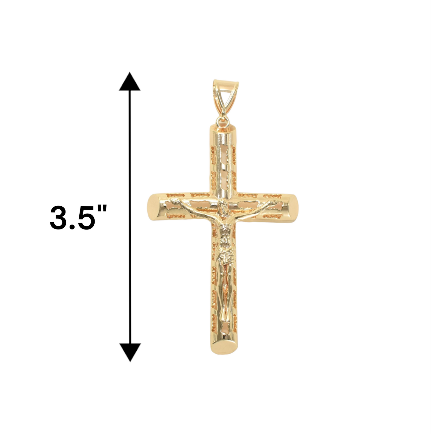 Gold Plated Cross Charm Jesus Pendant | Wholesale Jewelry