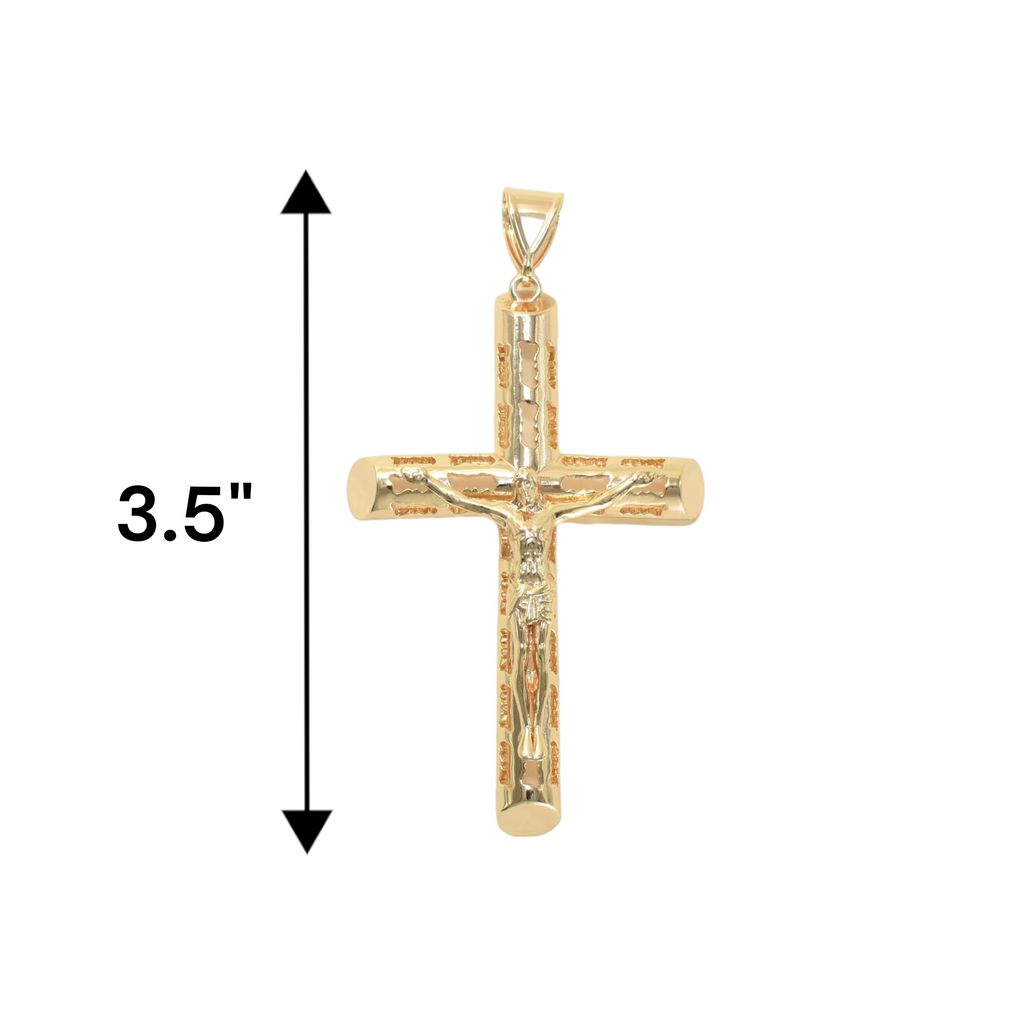 Gold Plated Cross Charm Jesus Pendant