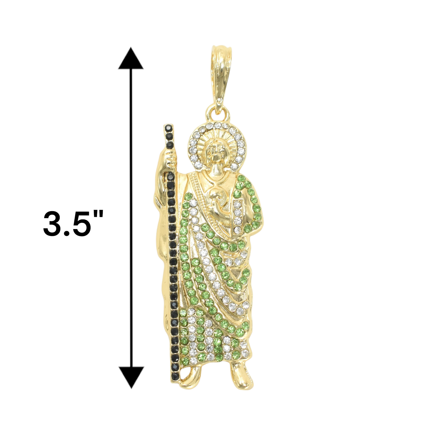 Gold Plated St Judas Pendant with CZ | Wholesale Jewelry