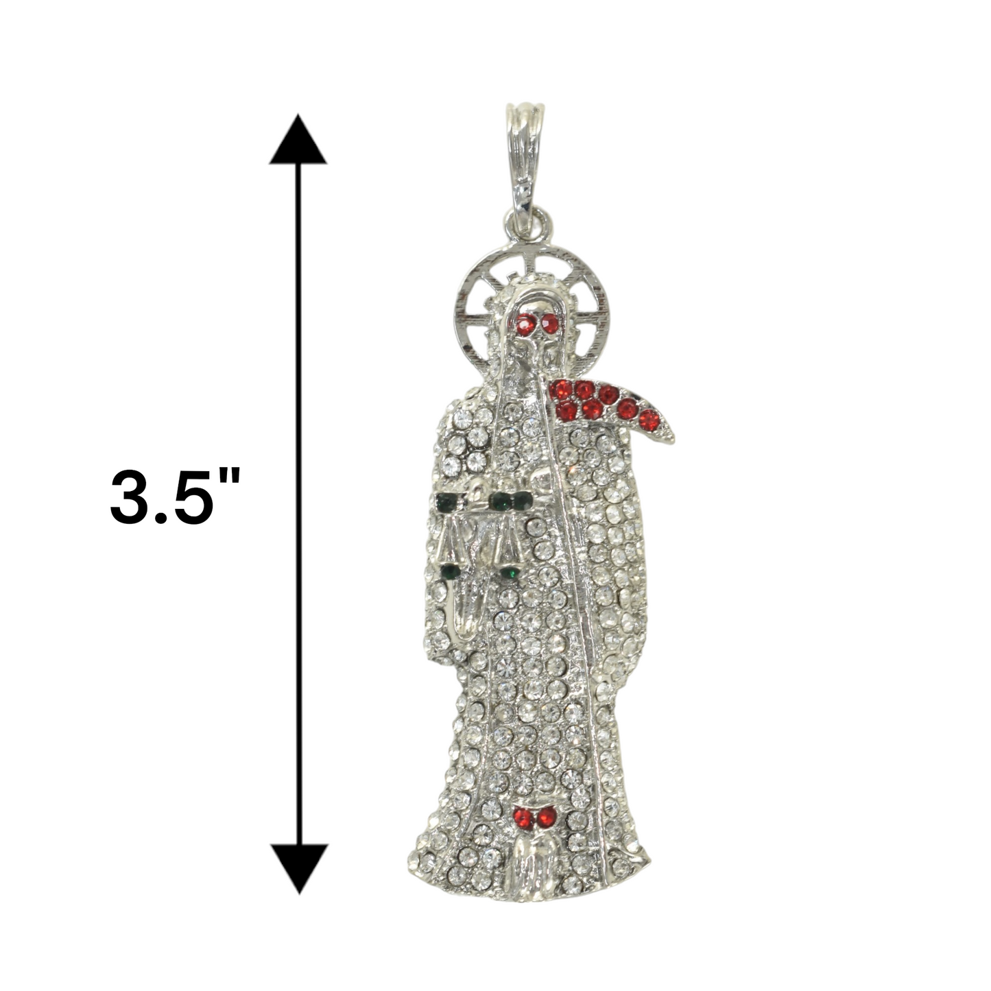 Gold Plated Santa Muerte Pendant with CZ | Wholesale Jewelry