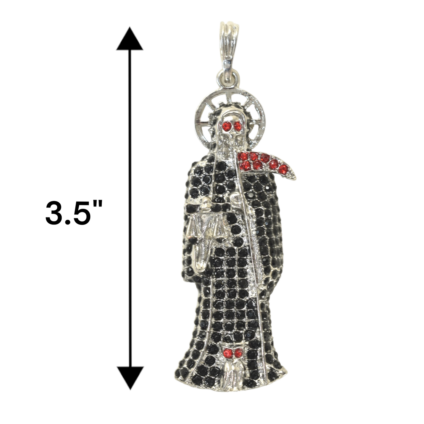 Gold Plated Santa Muerte Pendant with CZ | Wholesale Jewelry