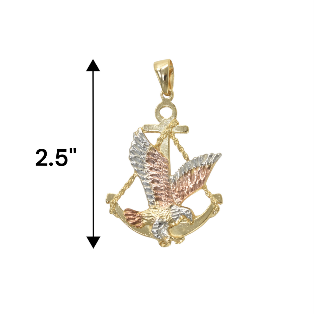 Gold Plated  Eagle with Anchor Pendant Charm
