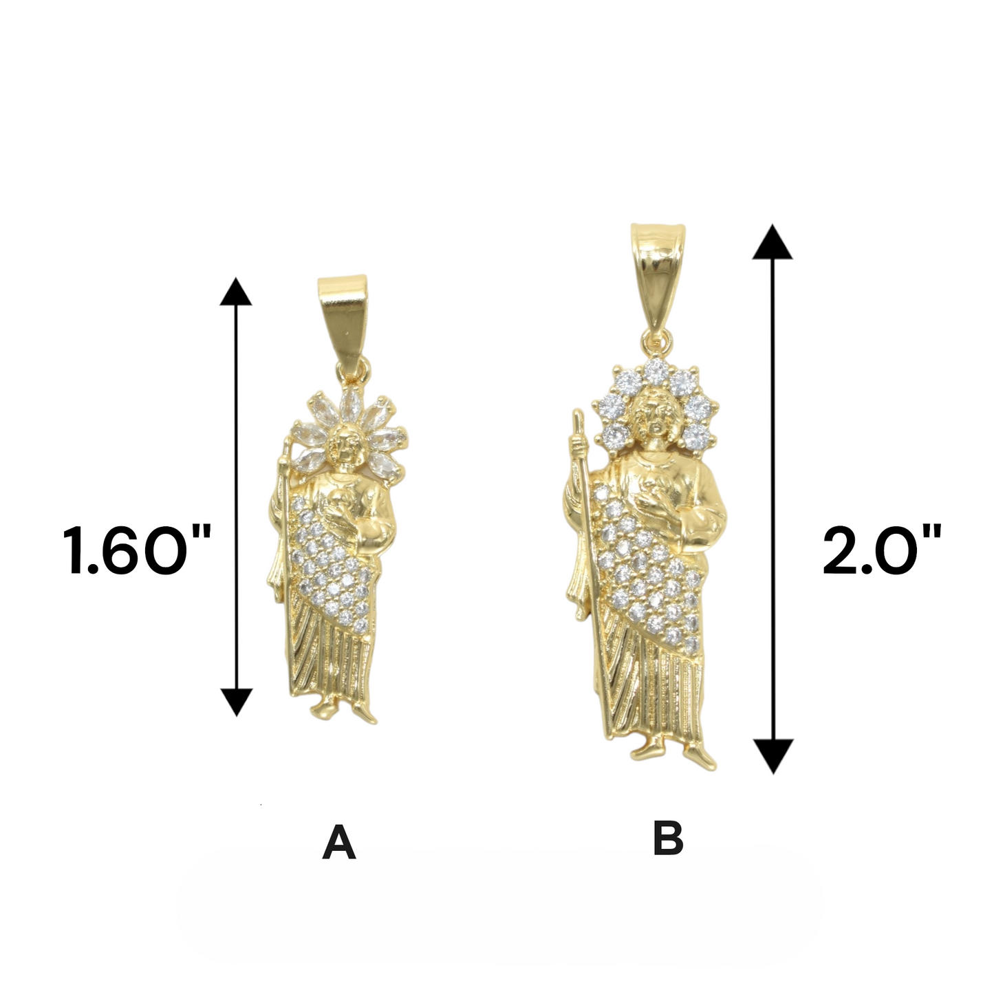 Gold Plated St Judas Pendant Charm | Wholesale Jewelry