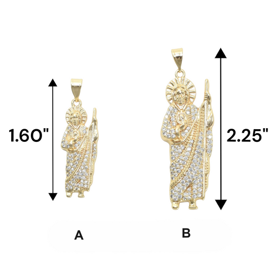 Gold Plated St Judas Pendant Charm | Wholesale Jewelry