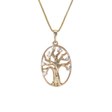 Gold Plated Tree of Life Pendant Charm with CZ