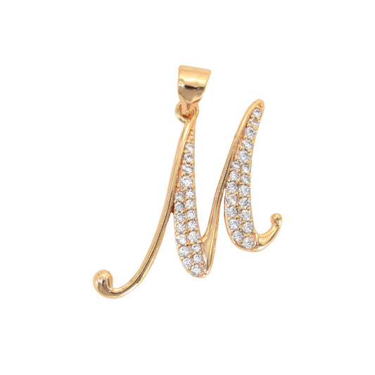 Gold Plated Letter/Initial Pendant M | Wholesale Jewelry