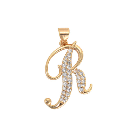 Gold Plated Letter/Initial Pendant R