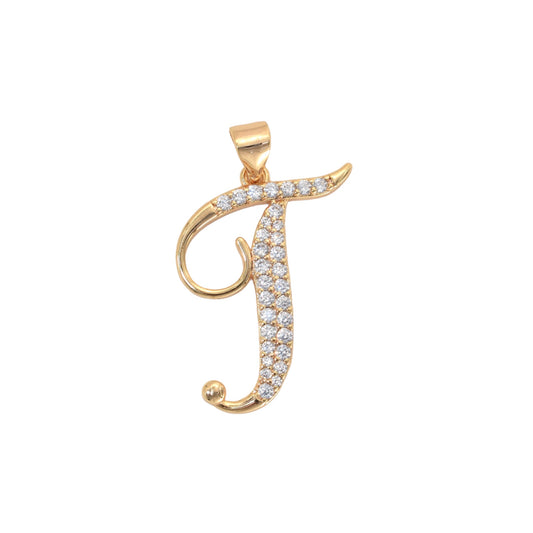 Gold Plated Letter/Initial Pendant T | Wholesale Jewelry