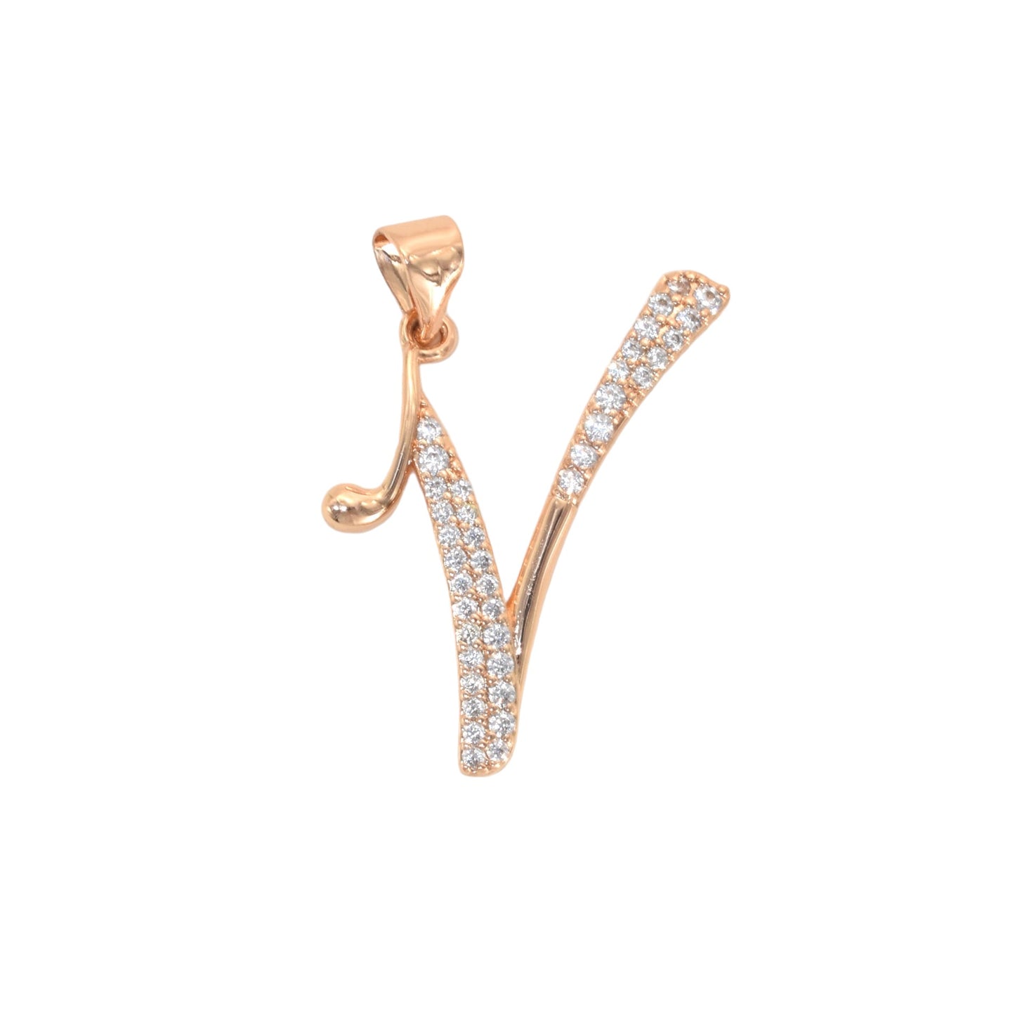 Gold Plated Letter/Initial Pendant V | Wholesale Jewelry