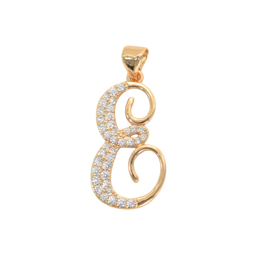 Gold Plated Letter/Initial Pendant E