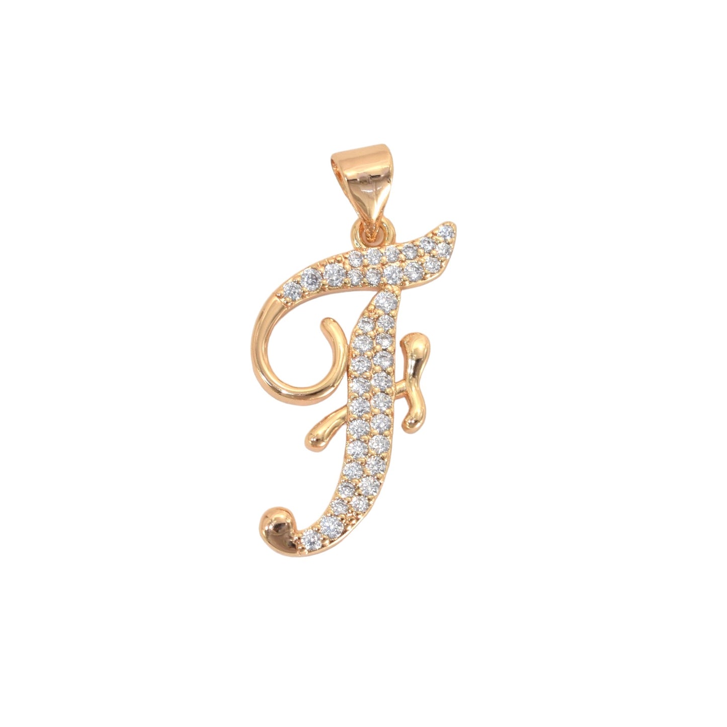 Gold Plated Letter/Initial Pendant F | Wholesale Jewelry