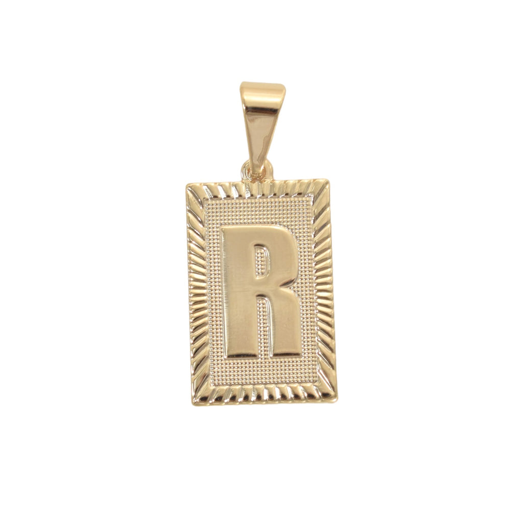 Gold Plated Letter/Initial Pendant R