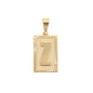 Gold Plated Pendant-Initials Square Diamond Cut