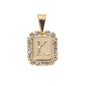 Gold Plated Pendant-Initials Square