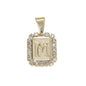 Gold Plated Pendant-Initials Square