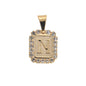 Gold Plated Pendant-Initials Square