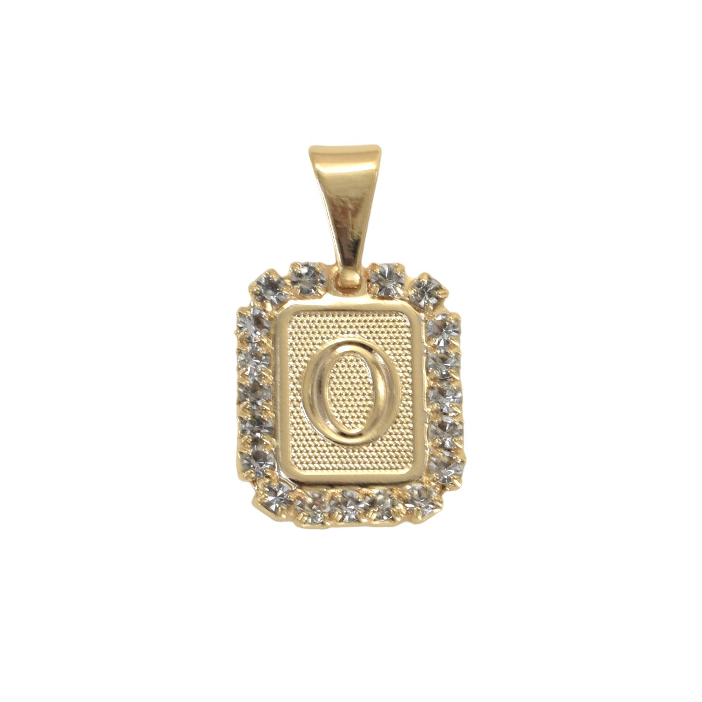 Gold Plated Letter/Initial Pendant O with CZ | Wholesale Jewelry