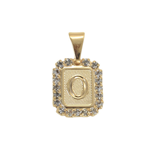 Gold Plated Letter/Initial Pendant O with CZ