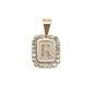 Gold Plated A-Z Cluster Initial Pendants CZ