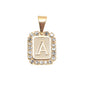 Gold Plated Pendant-Initials Square
