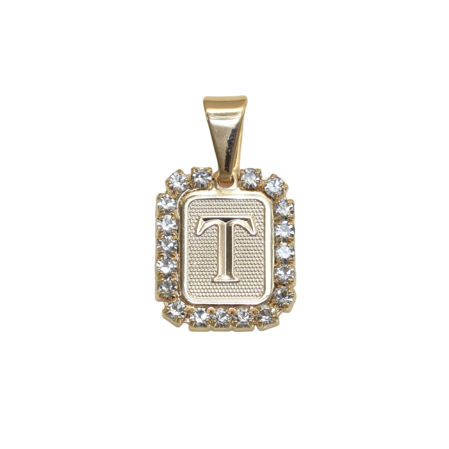 Gold Plated A-Z Cluster Initial Pendants CZ