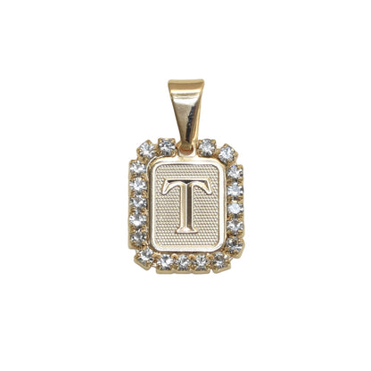 Gold Plated Pendant-Initials Square