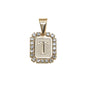 Gold Plated Pendant-Initials Square
