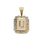 Gold Plated Pendant-Initials Square