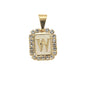 Gold Plated A-Z Cluster Initial Pendants CZ