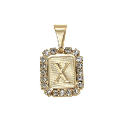 Gold Plated Letter/Initial Pendant X with CZ | Wholesale Jewelry