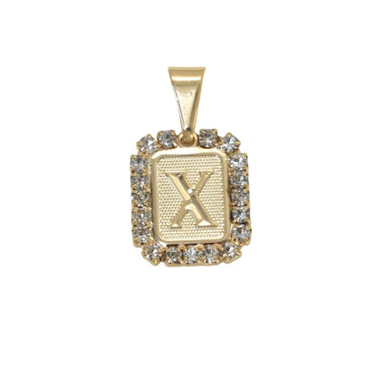 Gold Plated Pendant-Initials Square