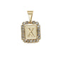 Gold Plated Pendant-Initials Square