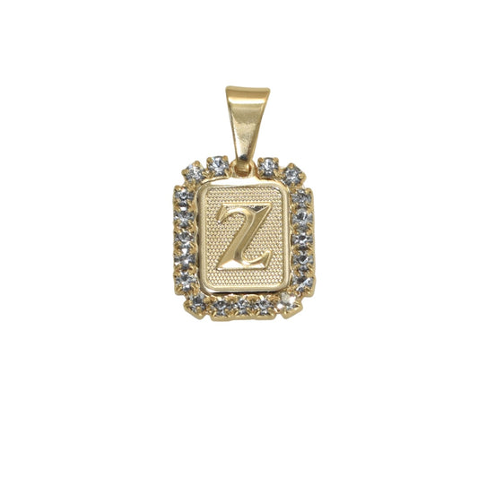 Gold Plated Letter/Initial Pendant Z with CZ