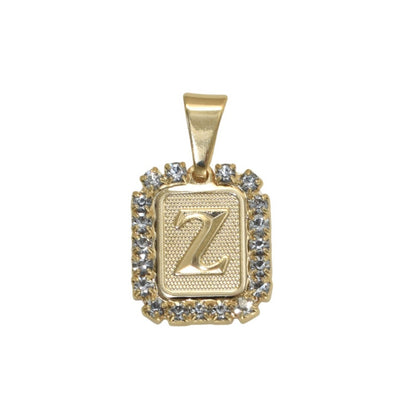 Gold Plated Letter/Initial Pendant Z with CZ | Wholesale Jewelry