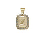 Gold Plated Pendant-Initials Square