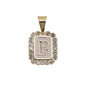 Gold Plated Pendant-Initials Square