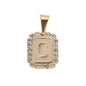 Gold Plated Pendant-Initials Square